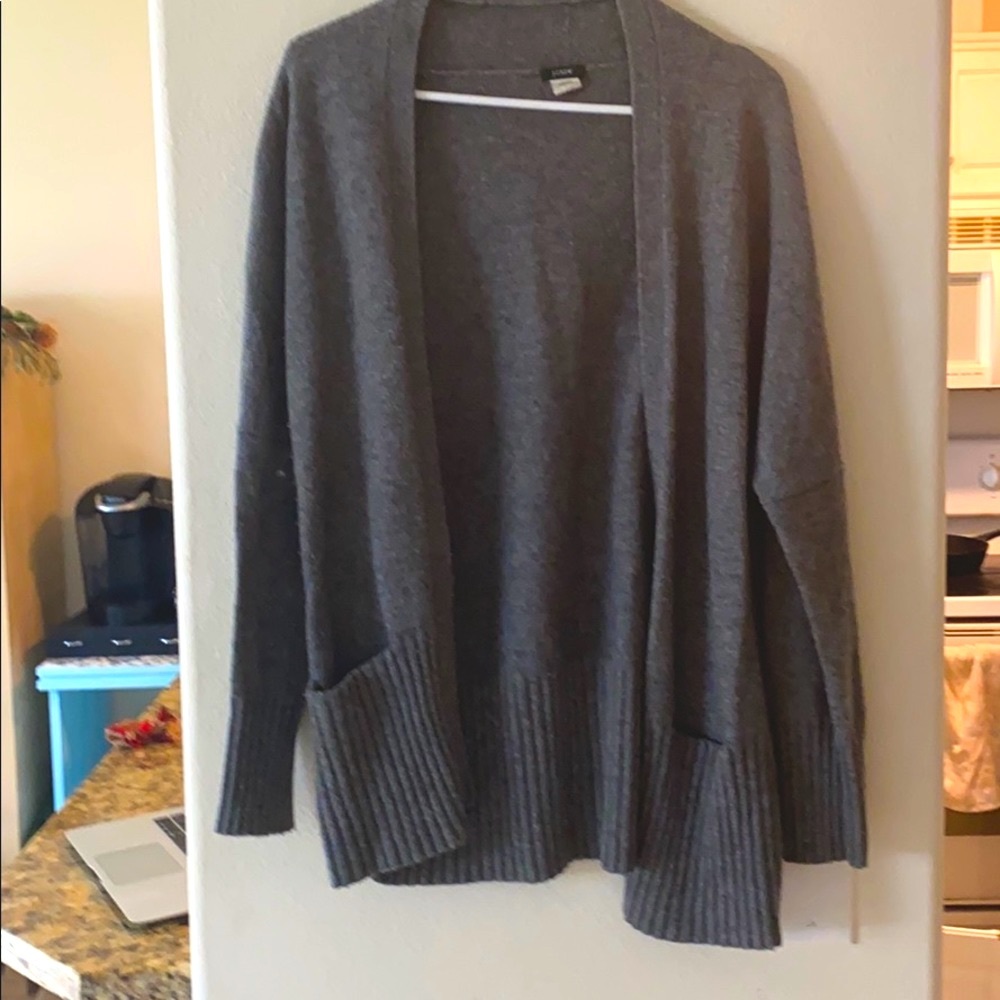 Grey J Crew Cardigan (15% Cashmere)